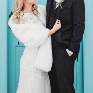 Winter white fur wrap